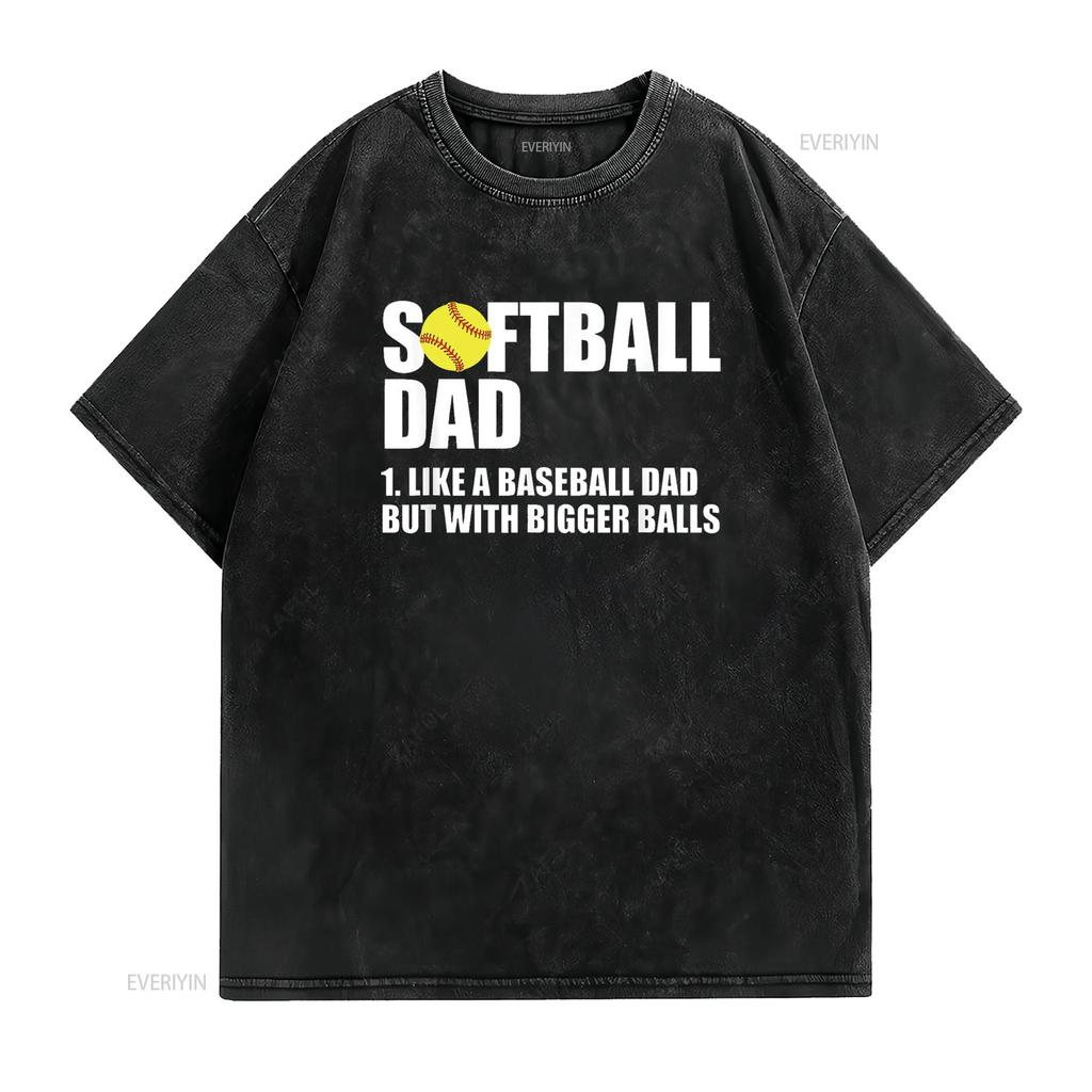 Softball Dad Definition Funny T Shirt vintage Washed Unisex Stylish designer clothes Comfortable graphic homme fashion
