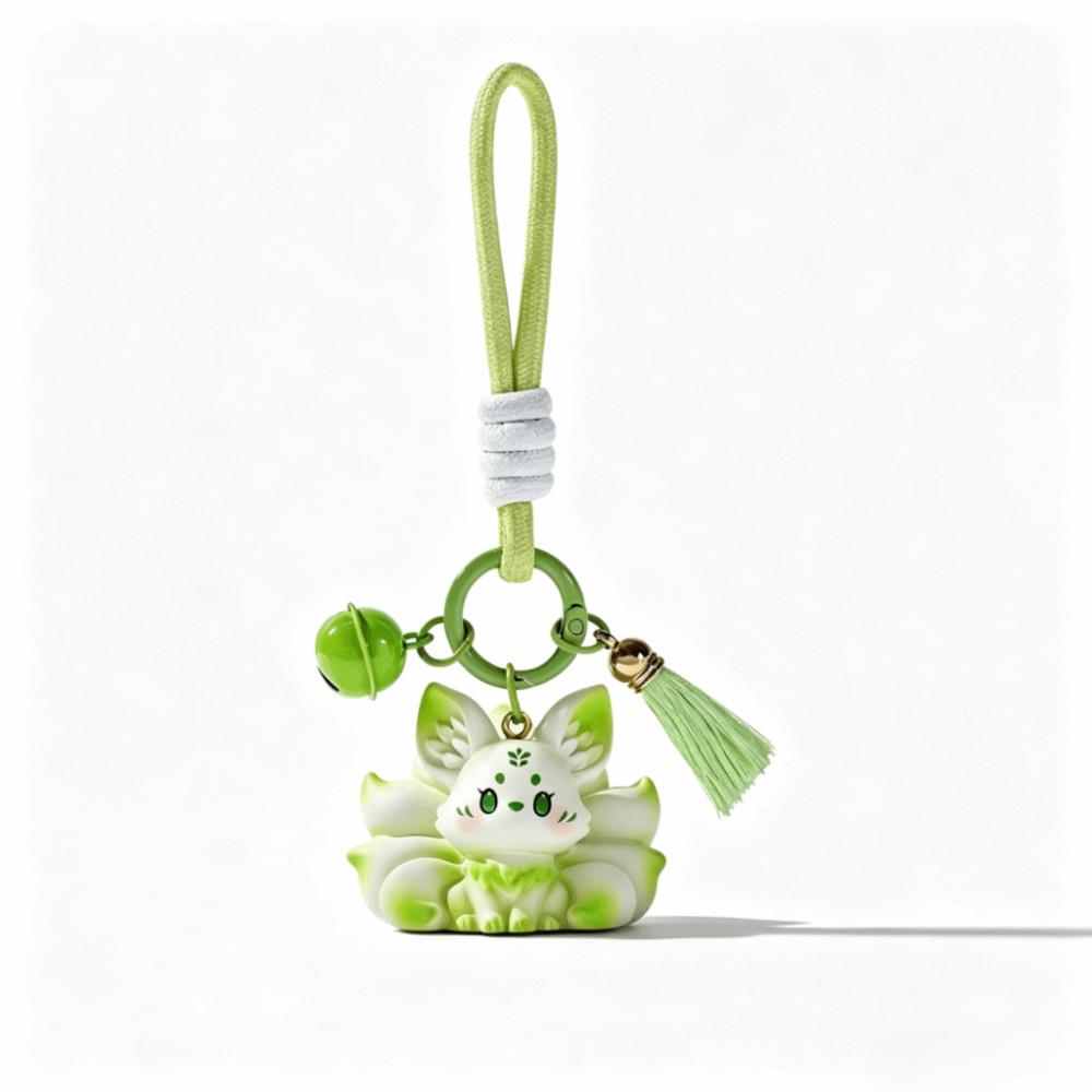 Creative Design Nine Tailed Animal Keychain Cartoon Bag Charm Resin Hanging Ornament  Holiday Gift