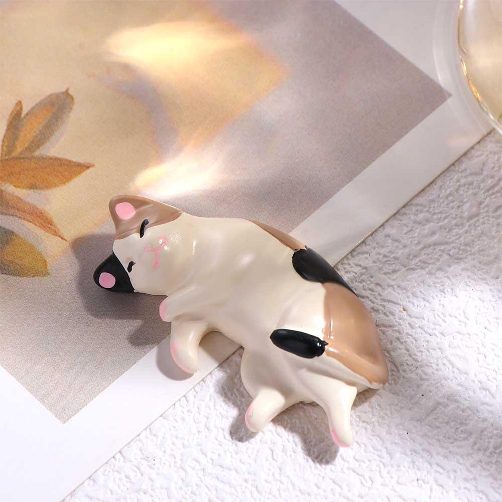 Simulierte Katze aus Kunstharz, Kühlschrank-Ornamente, niedliche faule Katze, Miniaturen, Katzen-Harz-Zubehör, Heimdekoration