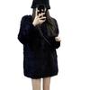 Women's Korean Style V-Neck Faux Mink Fur Sweater - Fashionable, Casual, Versatile Knitwear for Autumn/Winter