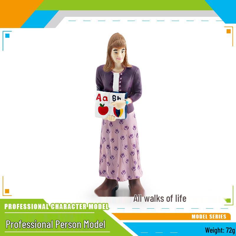 Professional Role Model Figurines Set: Teacher, Doctor, Nurse, Construction Worker, Chef, Police Officer