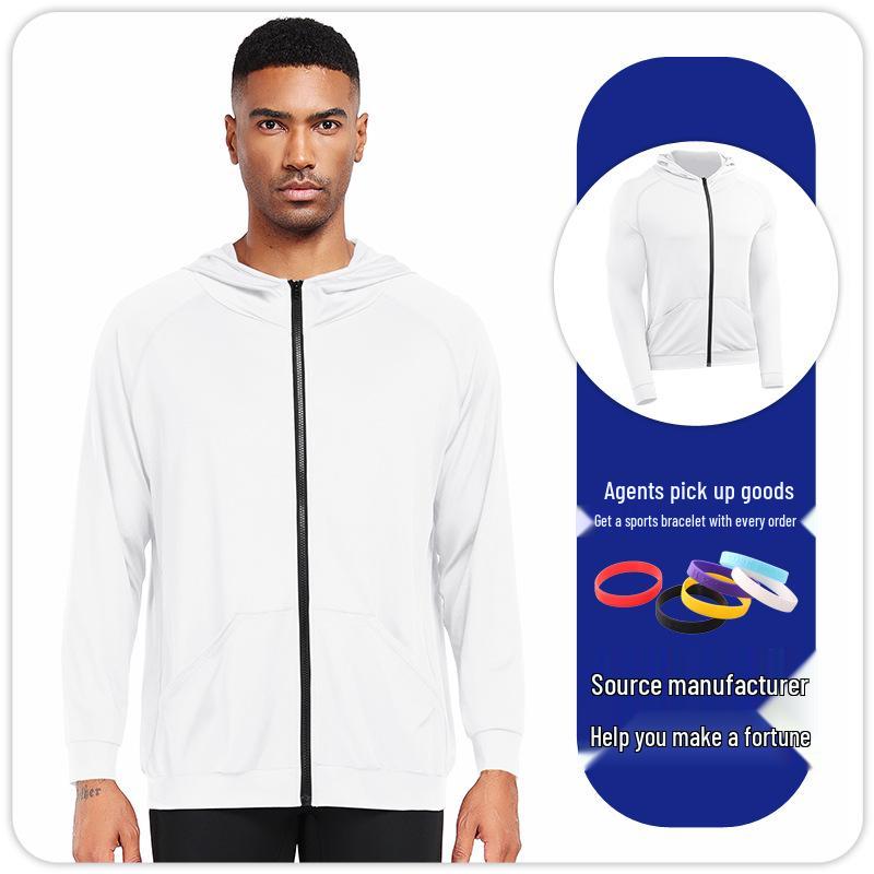 Men's Quick-Dry Sports Hoodie Jacket for Basketball, Running, Fitness - B5901