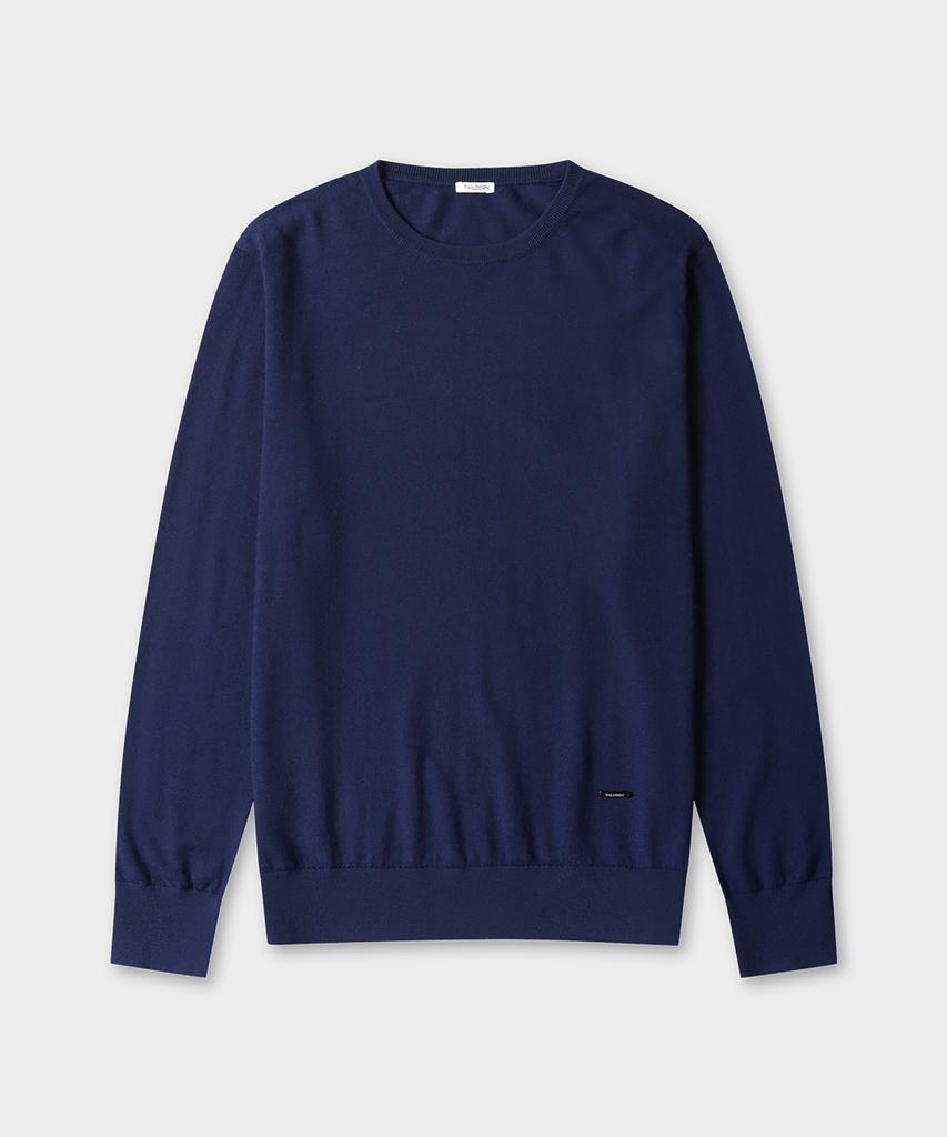 TAILDERN William Lightweight Crewneck Sweater Wool Navy