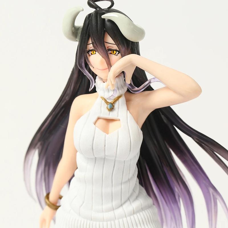 21cm Overlord Albedo Anime Figure Woolen Dress Albedo Action Figure Ainz Ooal Gown Figurine PVC Model Toys Doll Adult Collection