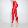 High Waist Shiny Leggings Women Stretchy Nine-Quarter Yoga Dance Workout Pants