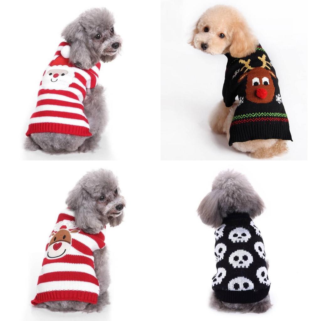Christmas Santa Pet Sweater Knitted Wool For Small Dogs And Cats
