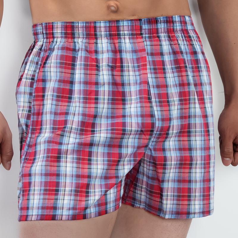 100% Bavlna Pánské Boxerky Domácí Oblečení Spodní Prádlo Kostkované Pohodlné Pánské Pruhované Šortky