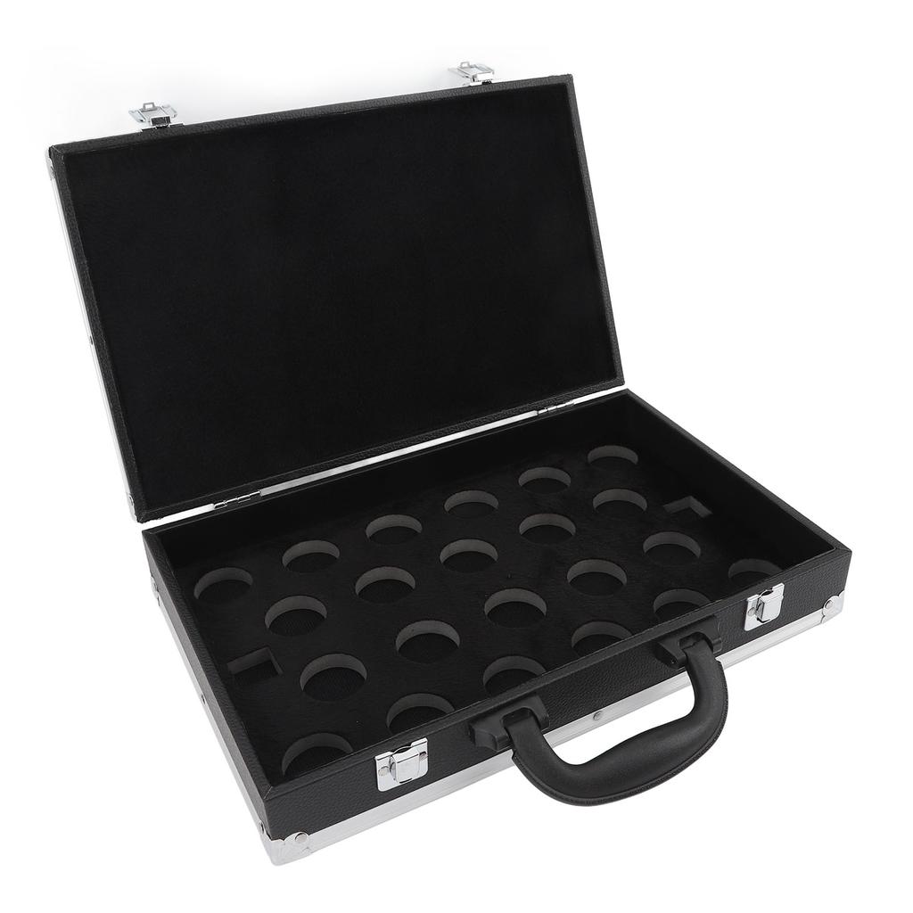 Billiard Balls Storage Box Aluminum Alloy Frame Waterproof PU Cover Lightweight Portable Pool Ball C