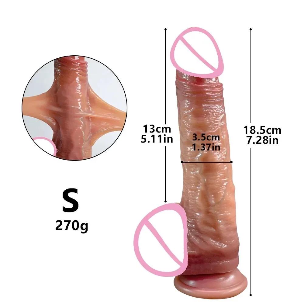 Realistic Dildos for Women Skin Sliding Foreskin Testicles Dildo Anal Vaginal Stimulation Strapon Big Penis Sex Toys for Woman
