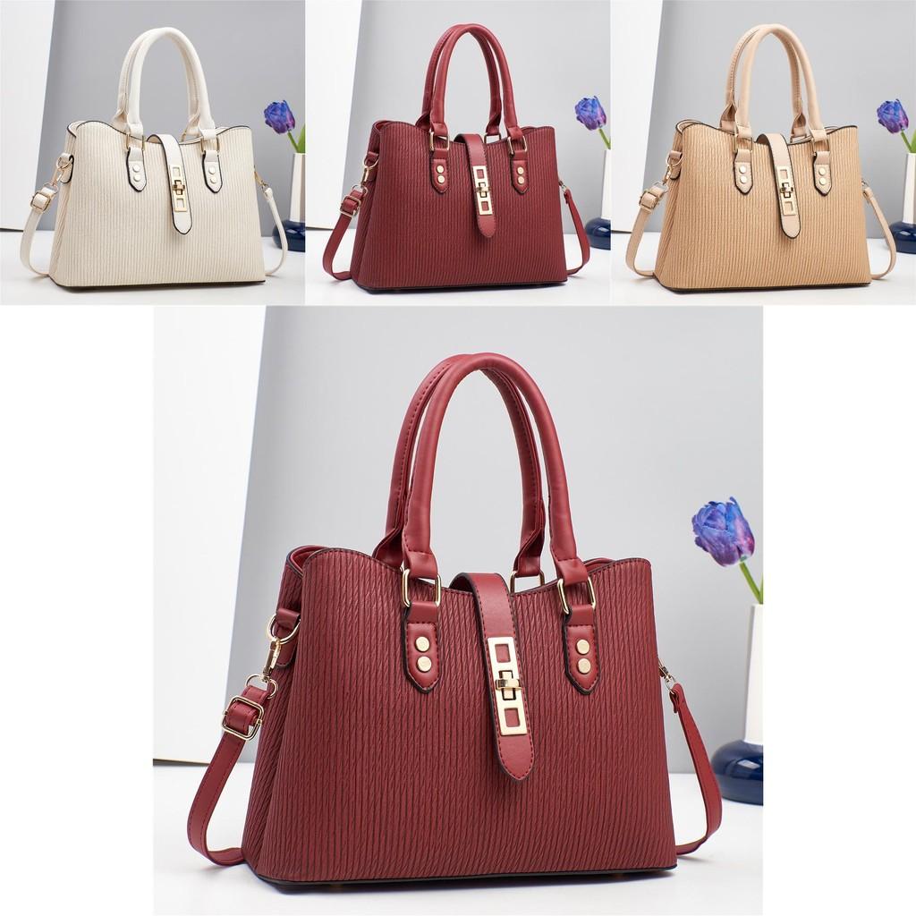 Trendy Crossbody Pu Leather Tote Bag For Women Ample Space In Blue And Beige