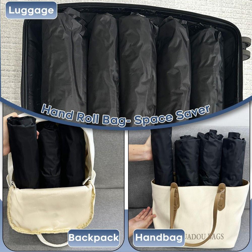 New Reusable Hand Roll Vacuum Bags Dustproof Portable Vacuum Compression Bag Space Saver Luggage Vacuum Storage Bag for Travel