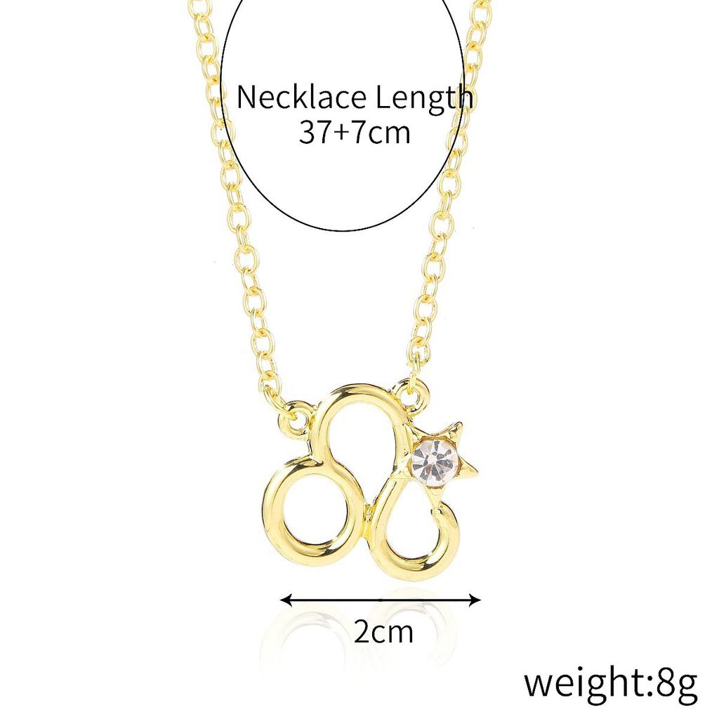 Source Twelve Constellation Necklace 12 Constellation Alloy Diamond-encrusted Rhinestone Collarbone Chain, Spot