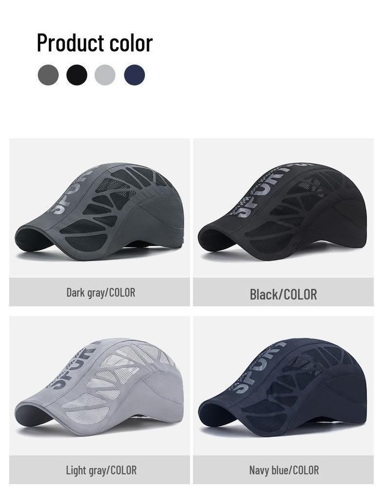 Summer Men's Quick-Dry Breathable Mesh Sports Cap with Sunshade and Sun Protection