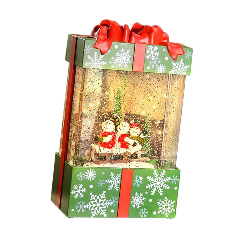 Musical Snowglobe Gift Box Christmas Music Box for Living Room Cafes Holiday