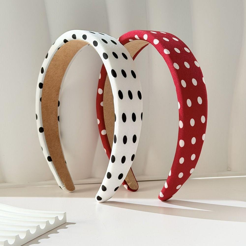 Polka Dot Headband Wide-Edge Hair Bundle Retro Elegant Hairband