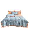 Floral Ice Silk Summer Quilt Cool Air Conditioner Washed Quilt Single Dormitory Thin Blanket King Size Luxury Bedding