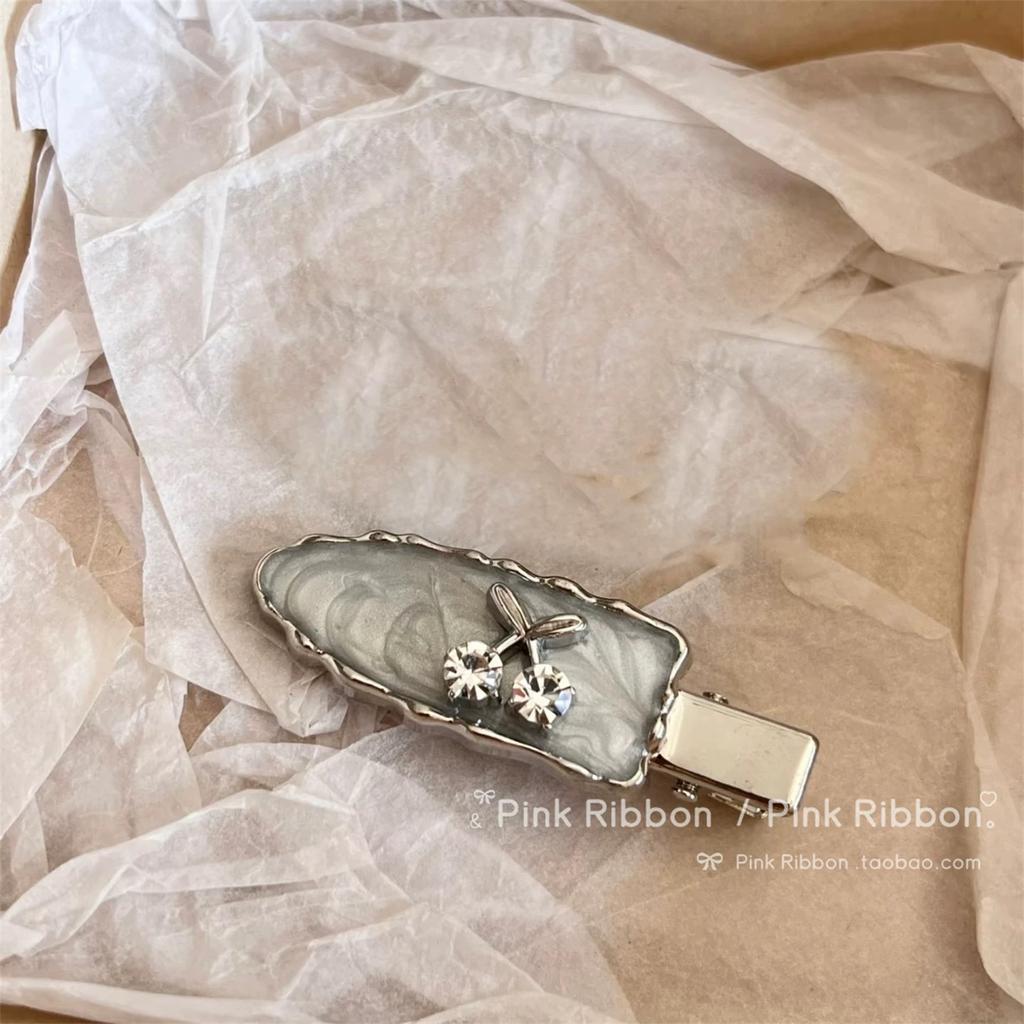 Wasser Diamant Kirsche Schleife, Entenschnabelspange, Fransen, Seitenclip für gebrochenes Haar, Kopfschmuck