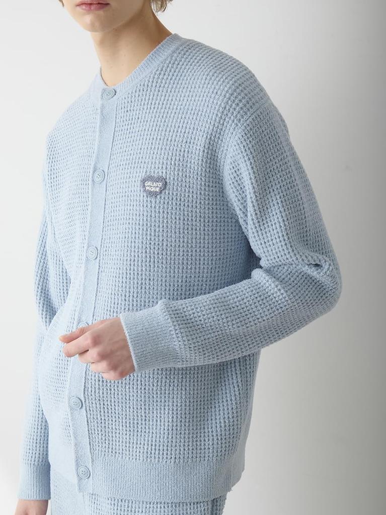 Waffle Knit Cardigan PHNT255929BLUM [HOMME]