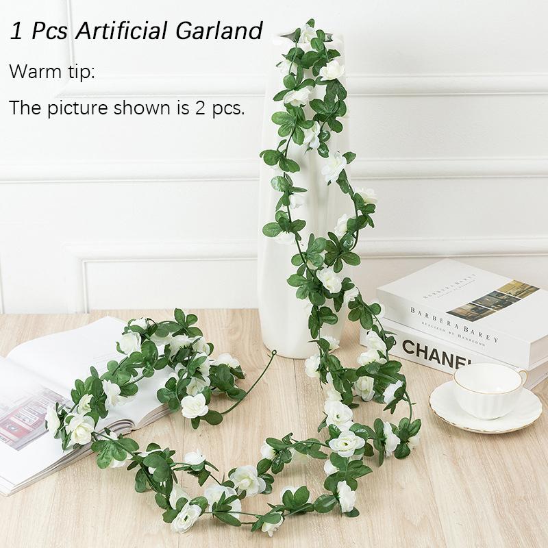 

Artificial 25m Flowers Spring Small Peony Ivy Leaf Vine Fake Plant Home Decor білий