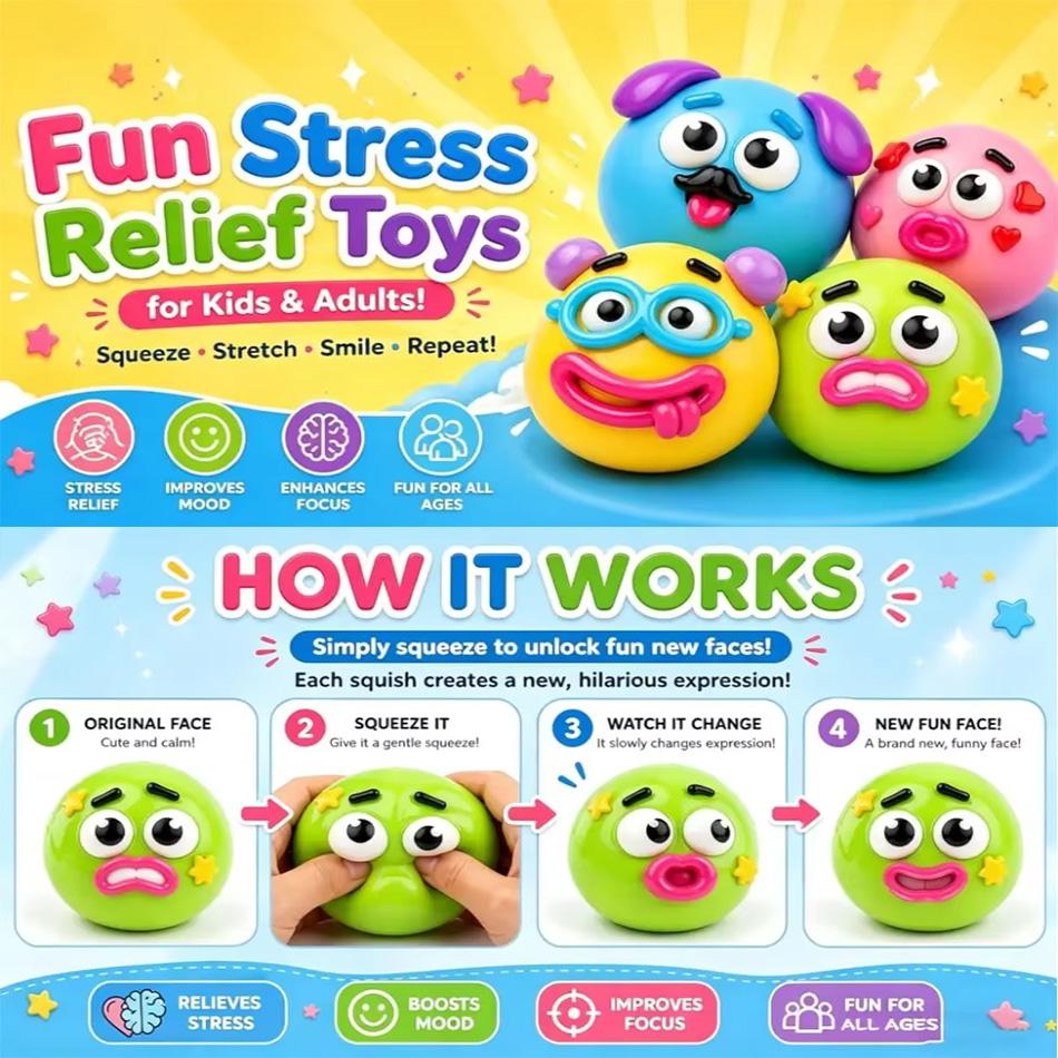 New Smushers Curiosities Dog Face Swap Squishy Toy Soft Moldable Slow Rise Hand Squeezer Stress Relief Cute Animal Fidget Fun Gift For Adults & Kids