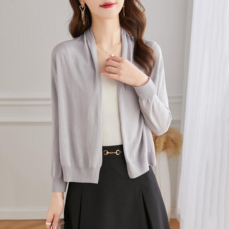 Srcr Women's 100% Mulberry Silk Knitted Cardigan