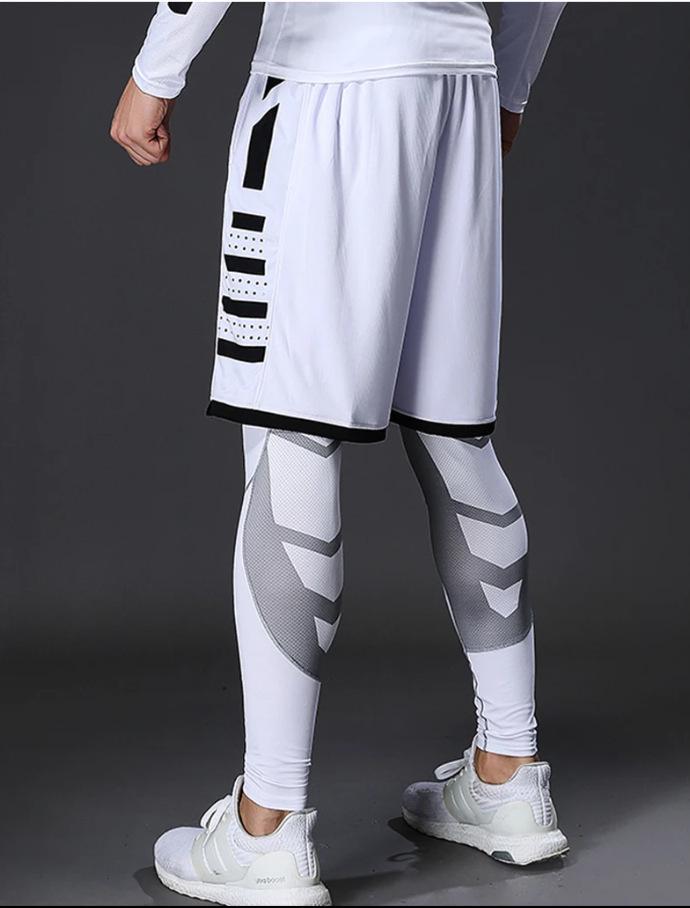 COMBAT PRO Pánské barevné rychleschnoucí kompresní sportovní legíny na trénink a běh