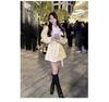White Princess-Style Wool Coat: Women's 2025 Petite Winter Design, Short & Warm
