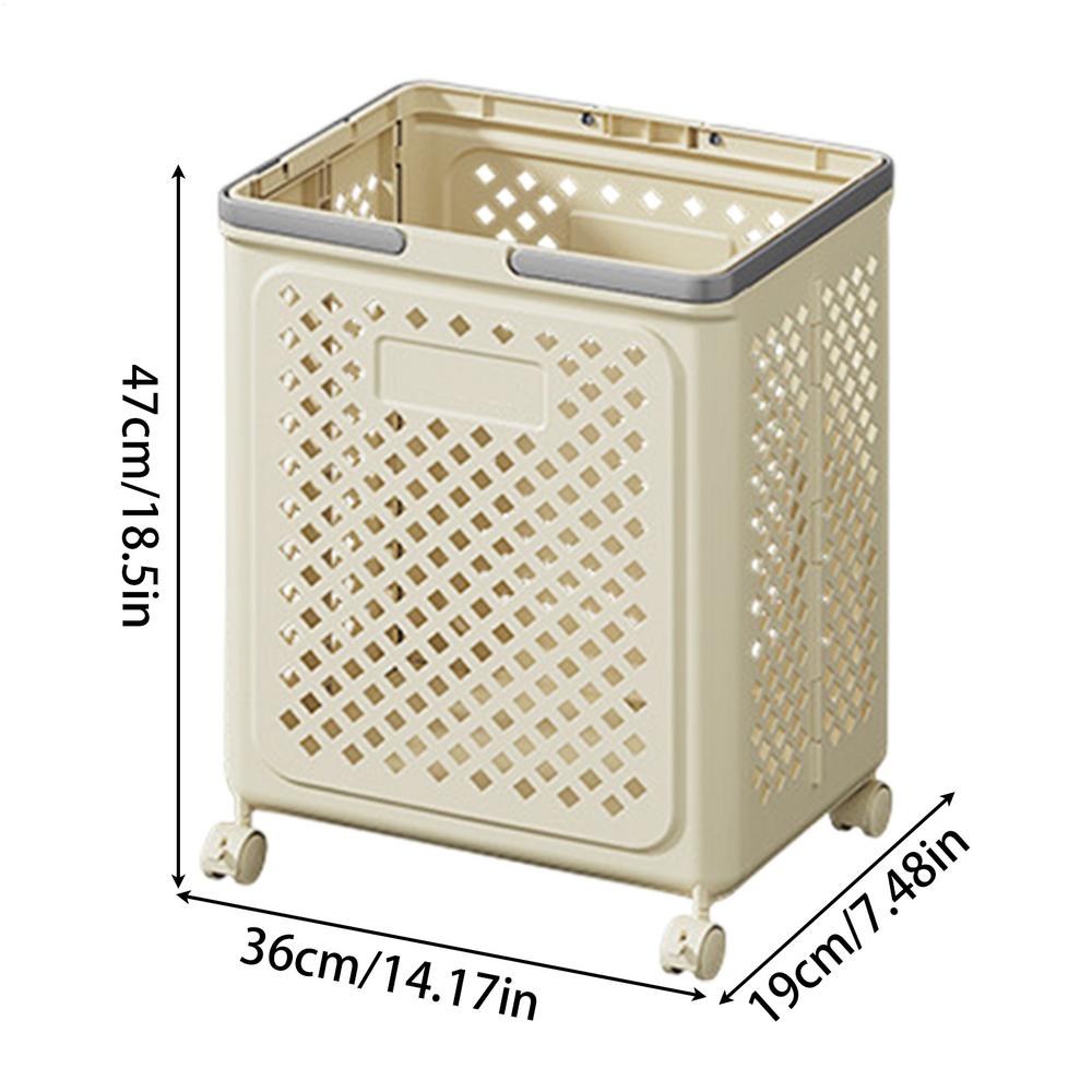 

Clothes Hamper With Wheels Foldable Wheeled Laundry Basket 36x47cm/14x18 Inches Large Clothes Hamper Wheeled Laundry Basket For