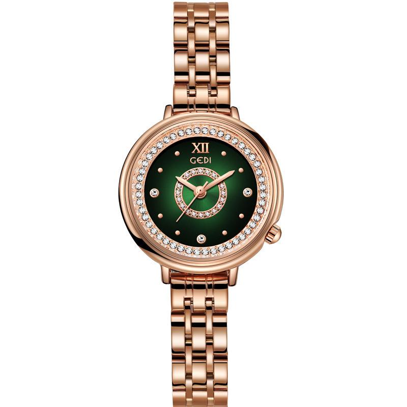 Fashion Light Luxury Gypsy Full Diamond Ladies Alloy Waterproof Quartz Stainless Steel Watch