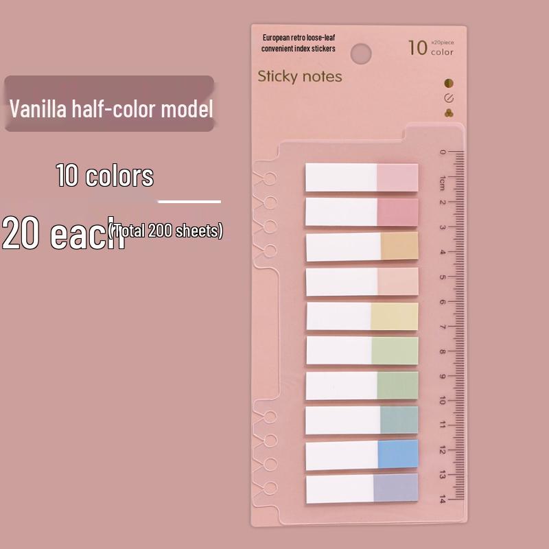 Retro Morandi Sticky Notes: Tearable Index Stickers & Colored Bookmarks for Students