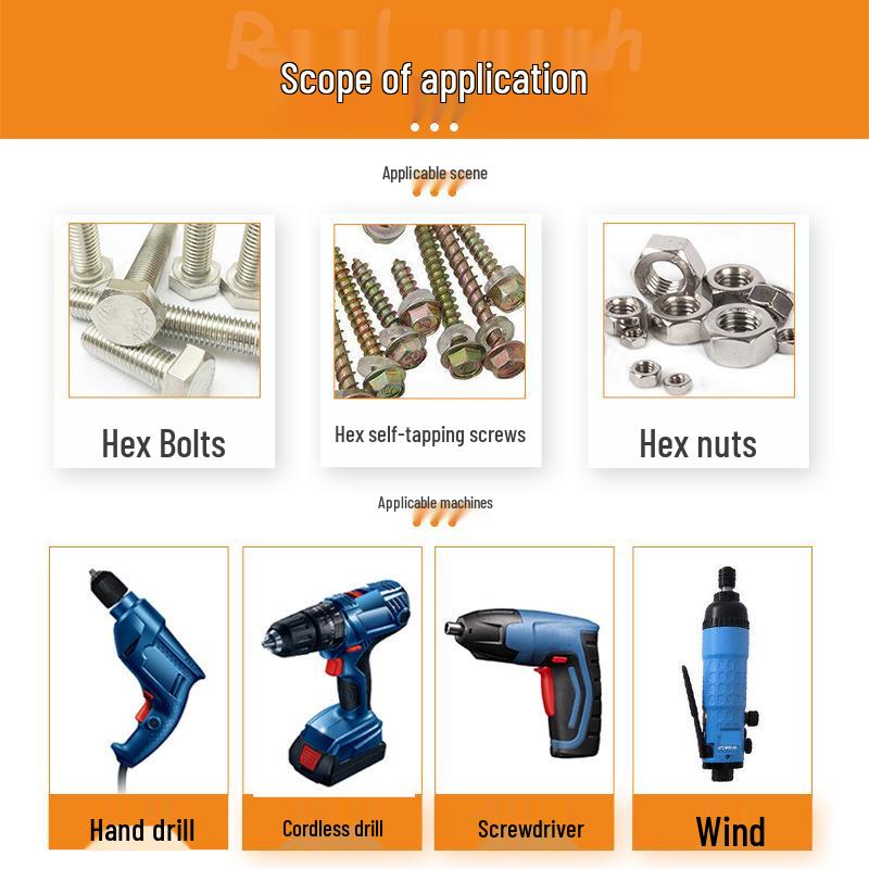 Strong Magnetic 1/4 Air Screwdriver Hex Socket 48mm
