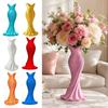 Kleidförmige 3D-gedruckte Blumenvase Blumenarrangement Minimalistischer Stil Elegante Kleid-Vase Verdrehtes Design Dekorative Vase