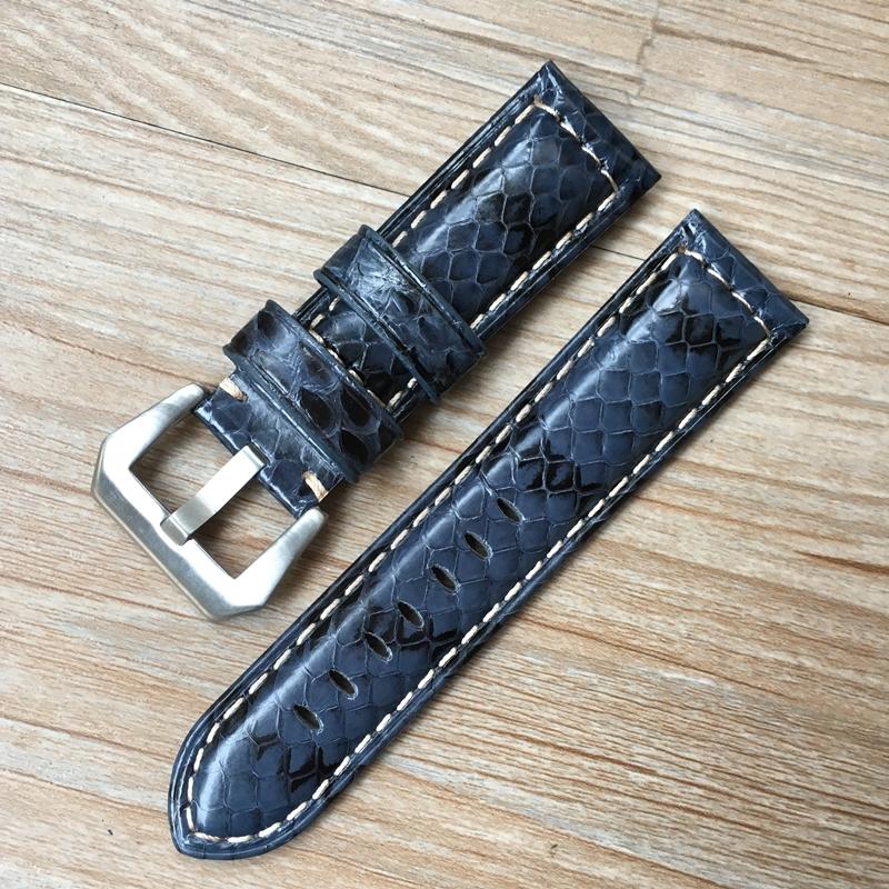 Модный кожаный ремешок для часов ручной работы 22 мм 24 мм — фото 9