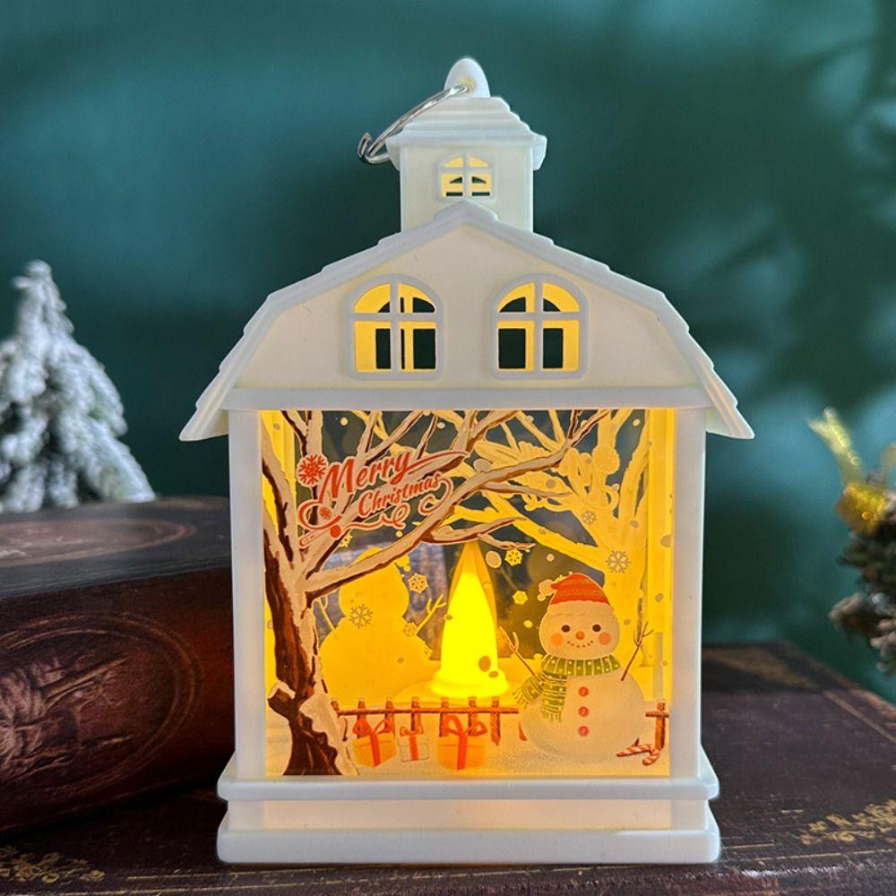 Hanging Lantern Snow Globe Lantern Glow Candles Light Christmas Wind  Lantern  Small Pendant