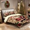 3pcs imitation relief Santa Claus print coreless duvet set multi size bedroom bedding holiday decoration machine washable