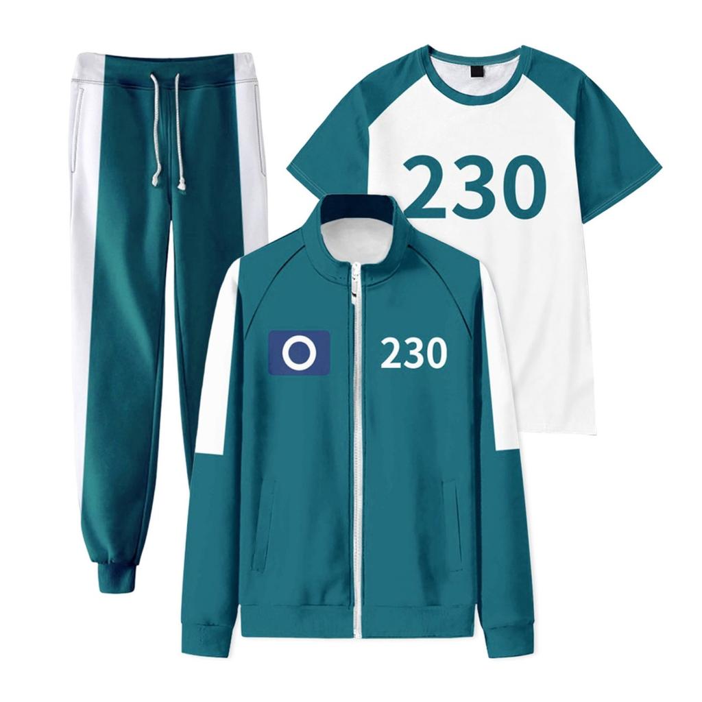 Yousheng 3 pièces/ensemble enfants jeu Cosplay tenue décontracté manteau haut pantalon sport costume couleur assortie vêtements de sport série télévisée coréenne Wooden Man Costume