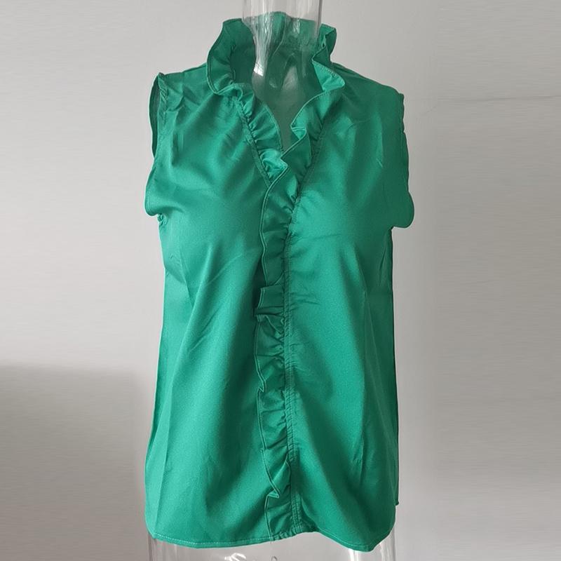 Sommer Herbst Neue Langarm Rüschen Casual Shirt Frauen Tops Vintage Print Elegante Plus Größe Bluse Frauen Mode Tasten Lose Weibliche Shirts 24662