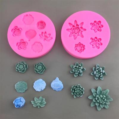 Mini Lotus Leaf Silicone Mold Lotus Flower Candy Fondant Mould Cupcake Topper Baking Cake Decorating Tools Plaster Resin Tools