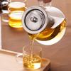 Exquisite Heavy Duty Glass Teapot with Built-in Tea Infuser for Kung Fu Flower Fruit Herbal Tea Stovetop Compatible Clear Teapot