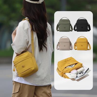 Bolsa Quadrada Pequena Leve Bolsa Transversal Bolsa de Ombro Feminina de Nylon Impermeável