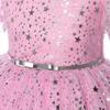 2025  Summer Dresses For Girls Kids Baby Ruffle Lace Pageant Party Wedding Sequin Sparkling Tulle Dress Short Sleeve Princess