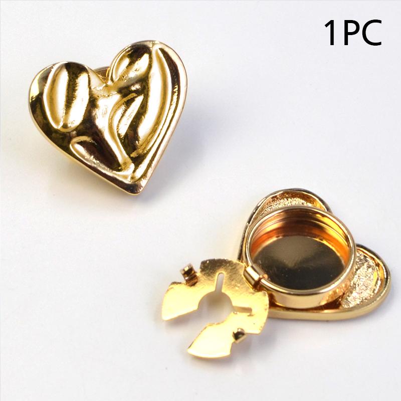 

1 шт. Накладка на пуговицу Гальваническое покрытие Запонки Изысканная форма сердца Крутые украшения Вечеринка Украшение для пуговиц Подарок 24x17 мм B