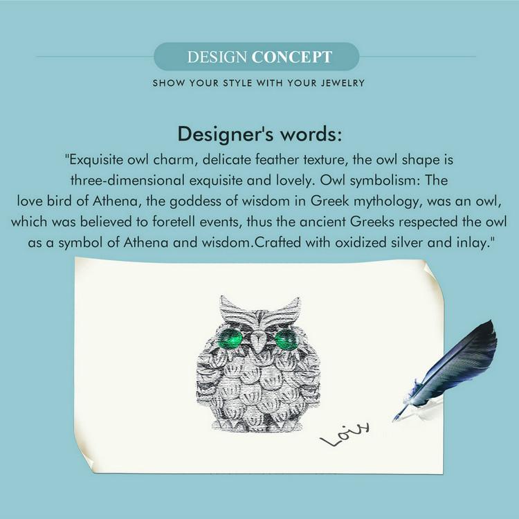 WOSTU 925 Sterling Silver Exquisite Lovely Owl Charm Beads Fit Original Bracelets Women DIY Jewelry