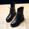 Small Inner Height Increase Leather Martin Boots Women's Autumn New Platform Short Boots Versatile Student Women's Leather Boots