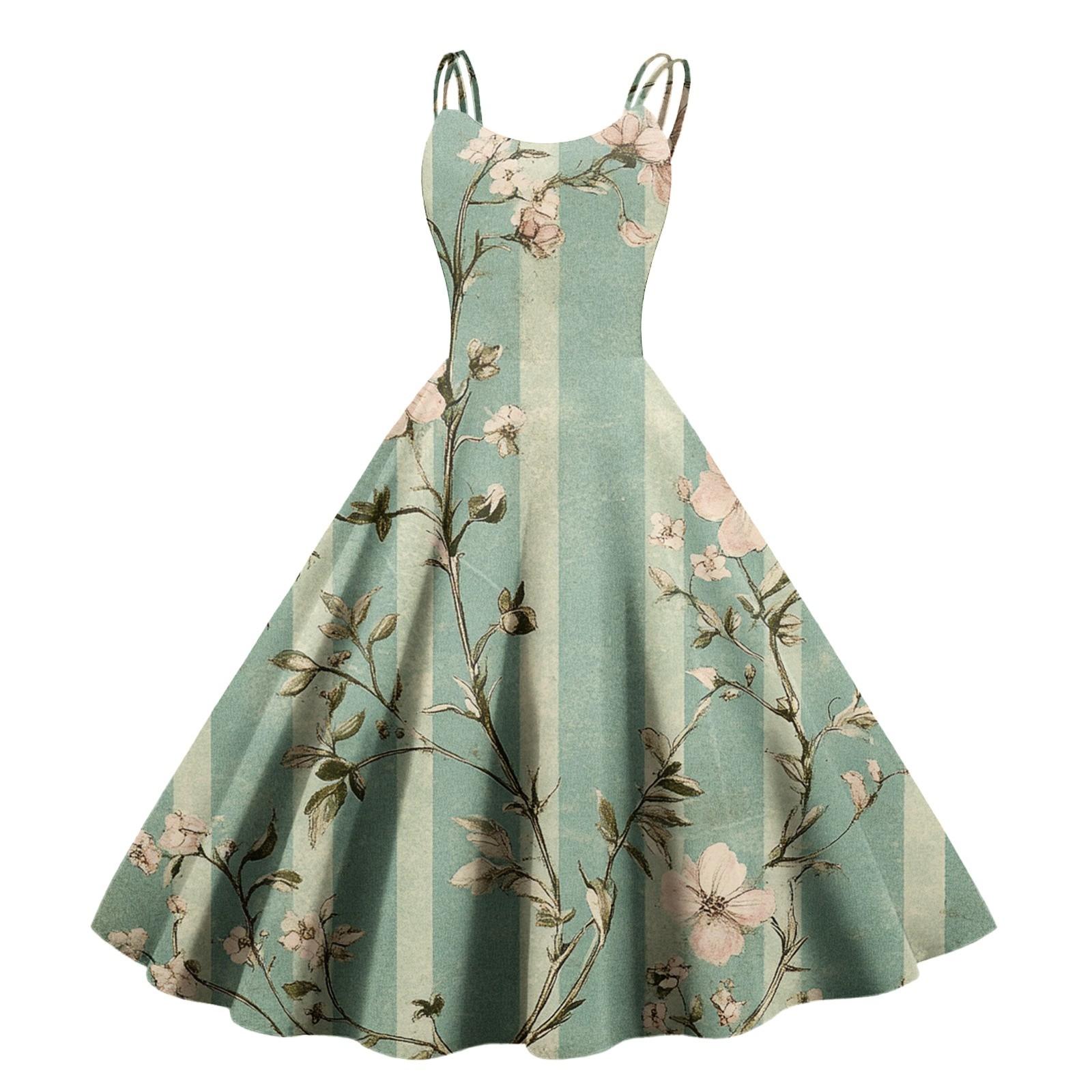 

Женское сексуальное платье с открытыми плечами в стиле панк-винтаж с цветочным принтом L армия зеленый