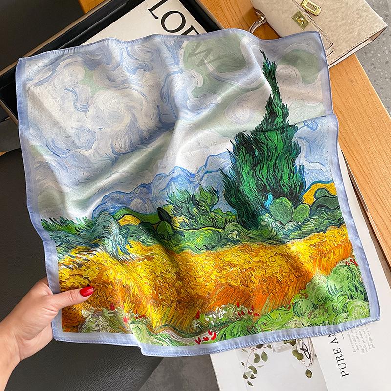 

Мода 2025 100% Натуральный Чистый Шелк Платок Квадратный Атласный Шарф Для Женщин Шаль Фуляр Хиджаб Шейный Платок Обмотка Бандана повязки для головы Real Silk 53x53cm