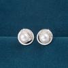 Elegant 925 Sterling Silver Pearl & Rhinestone Flower Stud Earrings for Women