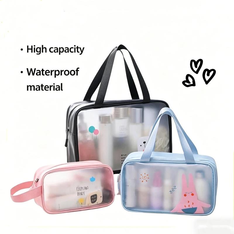 Waterproof Clear Cartoon Cosmetic Bag Storage Box Laundry Bag Travel Toiletries Storage Organizer
