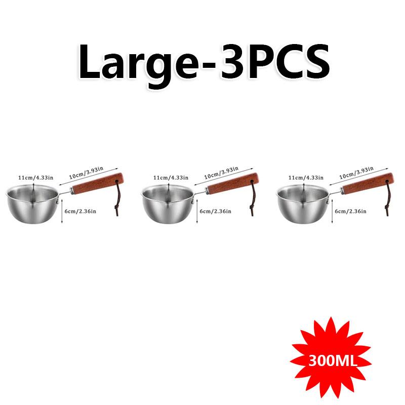 150ML-300ML Stainless Steel Milk Pot Hot Oil Pan Butter Melting Sauce Cooking Small Pot Kitchen Essential Tool