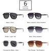 SHAUNA Retro Double Bridges Square Women Sunglasses Shades UV400 Fashion Men Trending Rivets Gradient Sun Glasses